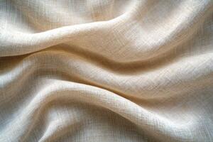 Beige Fabric with Textured Weave and Draped Folds photo