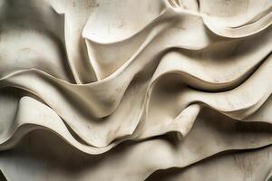 Abstract White Sculptural Surface with Curving and Wavy Forms photo