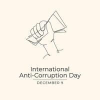 International Anti-Corruption Day design template good for celebration usage. International Anti-Corruption Day design. continuous line drawing. eps 10. vector