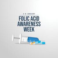 Folic Acid Awareness Week design template good for celebration usage. Folic Acid Awareness Week design. flat design. eps 10. vector