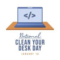 National clean your desk day design template good for celebration usage. National clean your desk day design. flat design. eps 10. vector