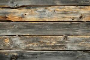 Close-up of Weathered Horizontal Wooden Planks photo