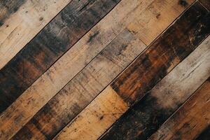Diagonal Pattern of Weathered Wooden Planks photo