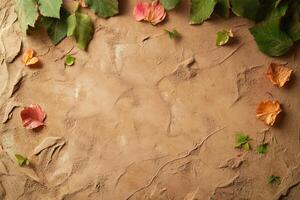 Fallen Leaves on a Textured Brown Surface photo
