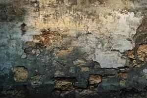 Weathered Stone and Concrete Wall with Cracks and Flakes photo