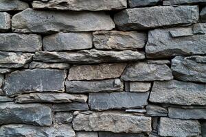 A Close-Up View of a Rough Stone Wall photo