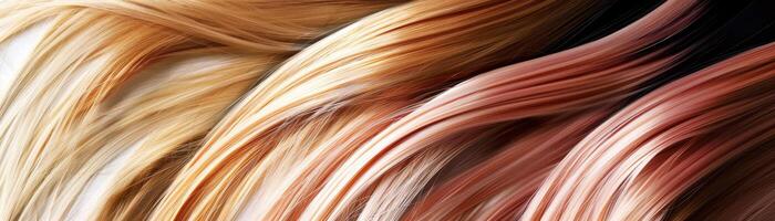 Swirling strands of blonde and red hair create a vibrant abstract pattern photo