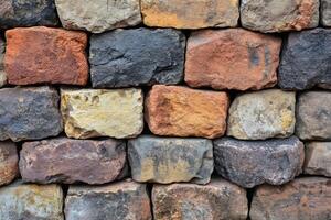 A Close-Up of a Stone Wall Made of Irregularly Shaped Stones photo