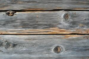 Weathered Gray Wooden Planks with Knots photo