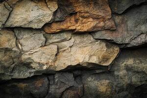 Close-up of Cracked and Weathered Rock Surface photo