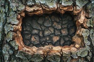 A Natural Frame Formed by the Bark of a Tree photo