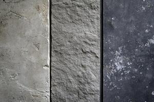Three Vertical Sections of Rough Stone Wall photo