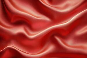 Close-up of Smooth, Wavy, Red Fabric photo