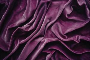 Abstract Draped Purple Velvet Fabric photo