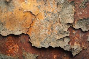 Close-up of Rusted Metal with Cracked and Flaking Paint photo
