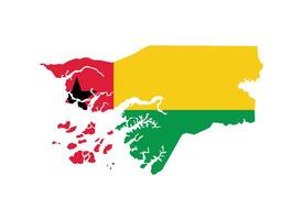Guinea Bissau Map. Map of Guinea Bissau with National Flag. vector