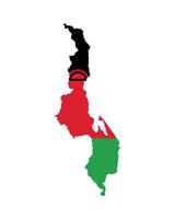 Malawi Map. Map of Malawi with National Flag. vector