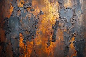 Rusty Metal Surface with Flaking Paint and Corrosion photo