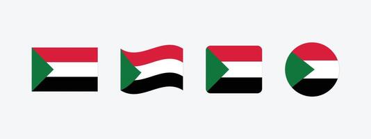Sudan flag. Set of Sudan Flags Collection. vector