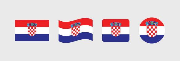 Croatia flag. Set of Croatia Flags Collection. vector
