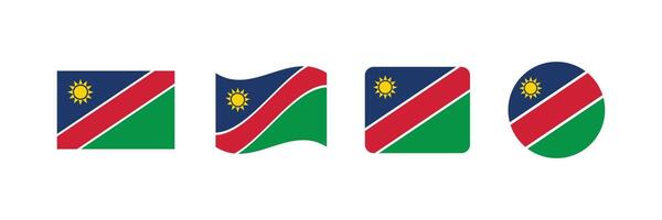Namibia flag. Set of Namibia Flags Collection. vector