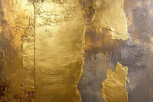 Abstract Gold and Gray Textured Wall photo