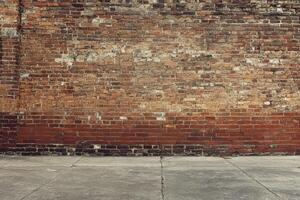 Weathered Brick Wall with Concrete Base photo