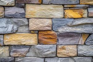 A Wall of Rough-Hewn Stone Blocks in Varied Tones photo