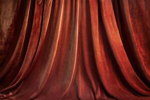 Red Velvet Curtain Texture with Dramatic Drapes photo