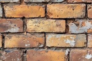 Weathered Brick Wall with Mortar photo