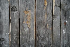 Weathered Wooden Planks with Knots and Flaking Paint photo