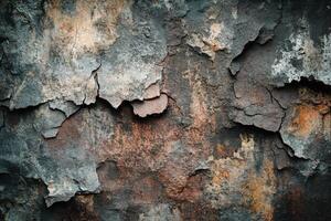 Weathered and Cracked Rusty Metal Surface photo