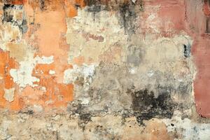 Weathered Wall with Peeling Paint and Cracks photo