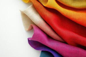 Colorful Fabric Swatches Arranged in Gradient Pattern photo