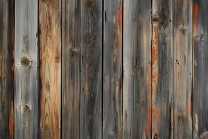 Weathered Wooden Planks with Knots and Flaking Paint photo