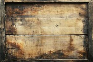 Weathered Wooden Panel with Dark Frame photo