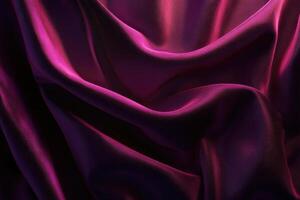 Close-up of Draped Deep Purple Fabric with a Smooth, Shiny Texture photo