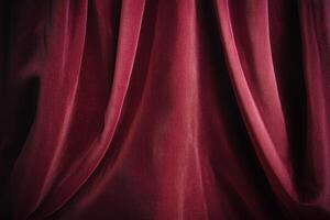 Draped Red Fabric with Textured Surface photo