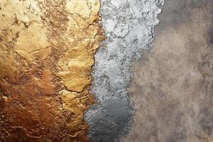 Golden and Silver Painted Concrete Wall Texture photo