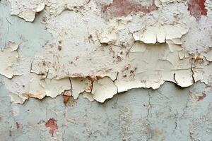 Weathered Wall with Peeling White Paint photo