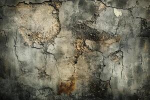 Weathered Concrete Wall with Cracks and Patches photo
