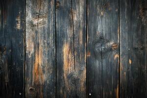 Close-up of Weathered, Dark Wood Planks photo