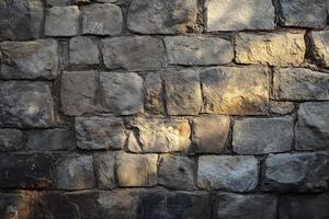 A Close-Up View of a Stone Wall with Light Streaks photo