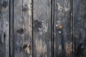 Weathered Gray Wooden Planks with Knots and Grain photo