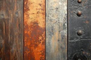 Vertical Panel of Four Different Textured Materials photo