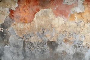 resistido hormigón pared con descamación pintar foto