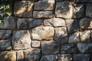 Rough Stone Wall Texture with Shadowy Patterns photo