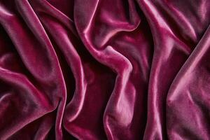 Close-up of Draped Crimson Velvet Fabric with Subtle Sheen photo