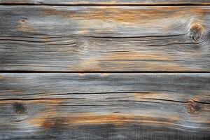 Close-up of Weathered Wood with Knots and Grain photo