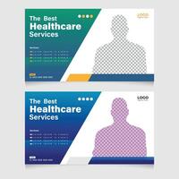 Medical healthcare web banner template and thumbnail and editable promotion banner design for your business vector